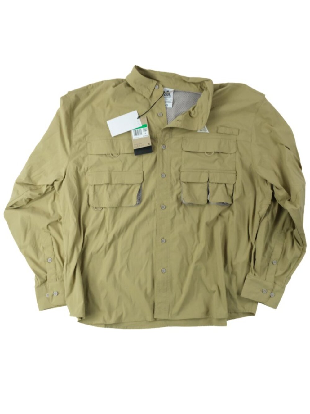 Nike ACG Dri-FIT ADV Dri Weaver UV Trail Utility Shirt Mens XL Tan Fishing Shirt